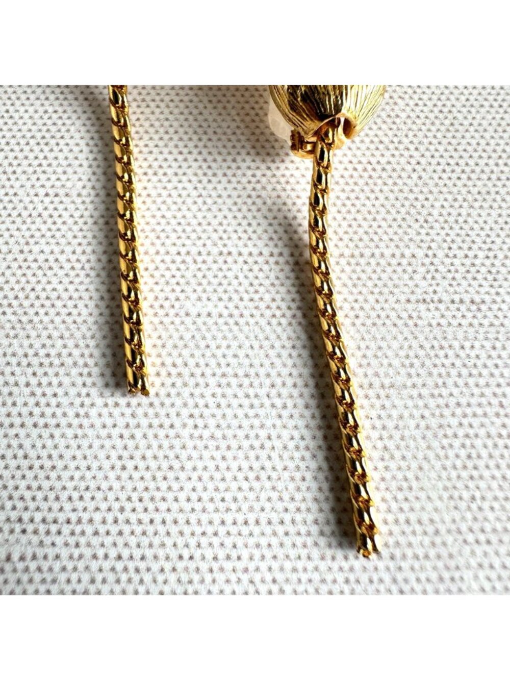1960s Gold Tone Mouse Scatter Pins Chain Tails Green Eyes - Picture 6 of 10